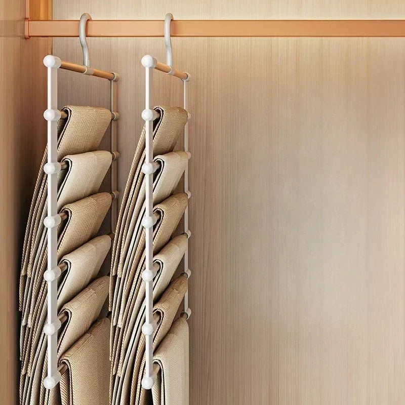 Multi-Layer Pants Hanger – Space-Saving Foldable Trouser Organizer